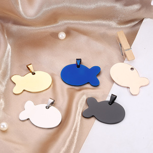 Etiquetas de Metal de acero inoxidable para identificación de mascotas, colgante con logotipo grabado, en blanco, venta al por mayor - Product Image 1