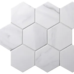 Carrelage hexagonal pelable et adhésif, bon marché, bricolage, sol, SPC LVT