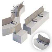 Banco de Hormigón GRC UHPC Personalizado para Exteriores con Respaldo de Aluminio, Asiento Modular Curvo para Parques y Plazas