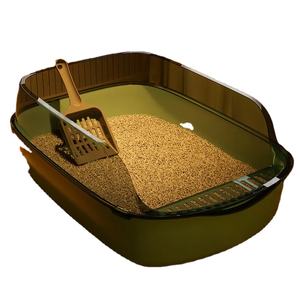 Caja de Arena para Gatos Qbellpet, Fabricada a Medida, de Gran Capacidad, Semicerrada, de Plástico, Inodoro para Mascotas, a Prueba de Derrames - Product Image 1