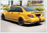 Kit carrosserie large pour Mercedes-Benz Classe C W204 C63 AMG 2008-2013 : pare-chocs avant et arrière larges, jupes latérales, capot et ailes