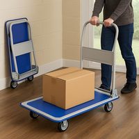 Carretilla de Mano Plegable Portátil Personalizable, Plataforma de Acero, Carro de Transporte de Cuatro Ruedas, OEM para Carretillas de Mano