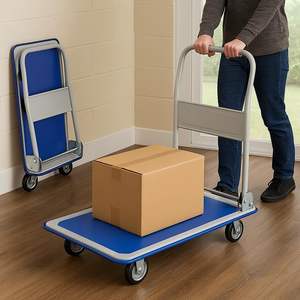 Aanpasbare draagbare opvouwbare handkar met stalen platform, vier wielen, transportkar, OEM voor handkarren en transportwagens - Product Image 6