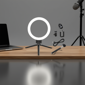 Aro de Luz LED Regulable 5000K Luz Diurna para Cámara de Video con Trípode y Control Remoto - Product Image 2