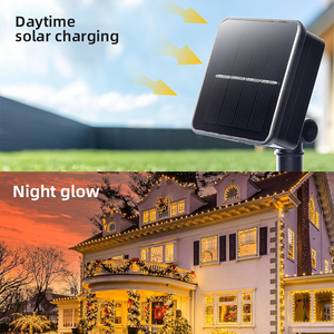 Au Bạc IP65 năng lượng mặt trời Powered <span class=keywords><strong>RGB</strong></span> <span class=keywords><strong>LED</strong></span> Dây đèn ngoài trời Vườn giáng sinh trang trí dây đồng chiếu sáng trang trí - Product Image 4