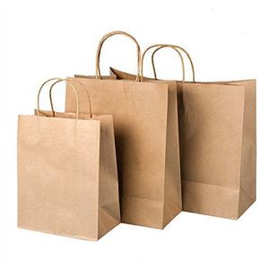 Sac en papier kraft personnalisé avec poignée, blanc classique, pour votre propre logo, idéal pour la promotion alimentaire en supermarché, cadeau de remerciement parfait - Product Image 5