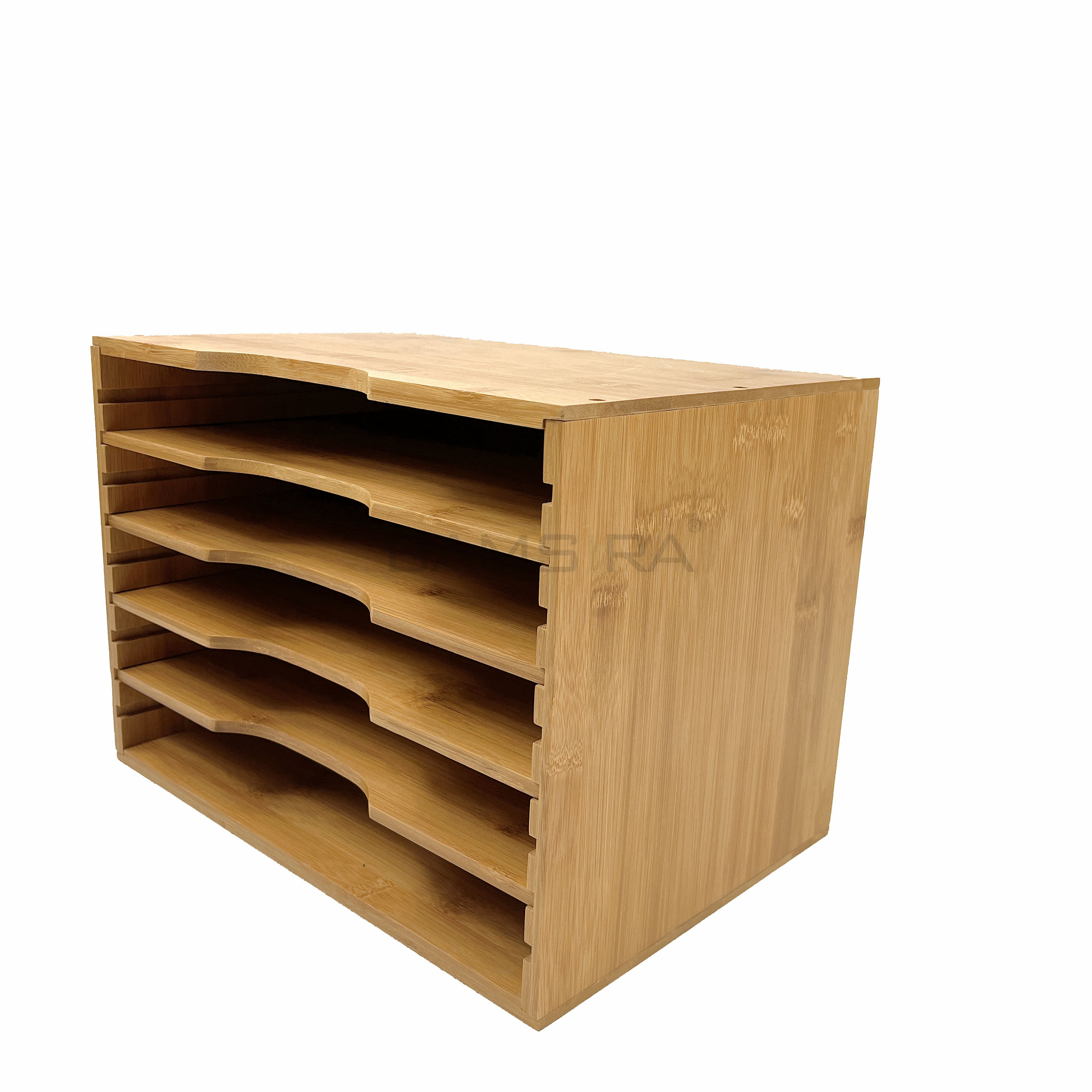 Бамбуковый Настольный органайзер для файлов, поднос с 6 отделениями, офисный держатель для файлов, большой бамбуковый держатель для документов