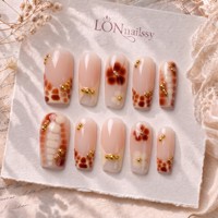 Uñas postizas francesas personalizadas de marca privada, 2.5 cuadradas, curvadas, hechas a mano, de acrílico PMMA, de cobertura completa, 10 unidades.