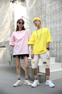 Le etichette gratuite stampano su misura il tuo Design o logo con mezze maniche a tracolla magliette Hip-hop con 200gsm 7oz cotone 100% - Product Image 6