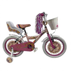 Bicicleta Infantil con Diseño Floral de 12, 14, 16 y 18 Pulgadas, de Una Velocidad, con Ruedas de Entrenamiento, Canasta de Plástico y Cuadro de Acero para Niñas - Product Image 2