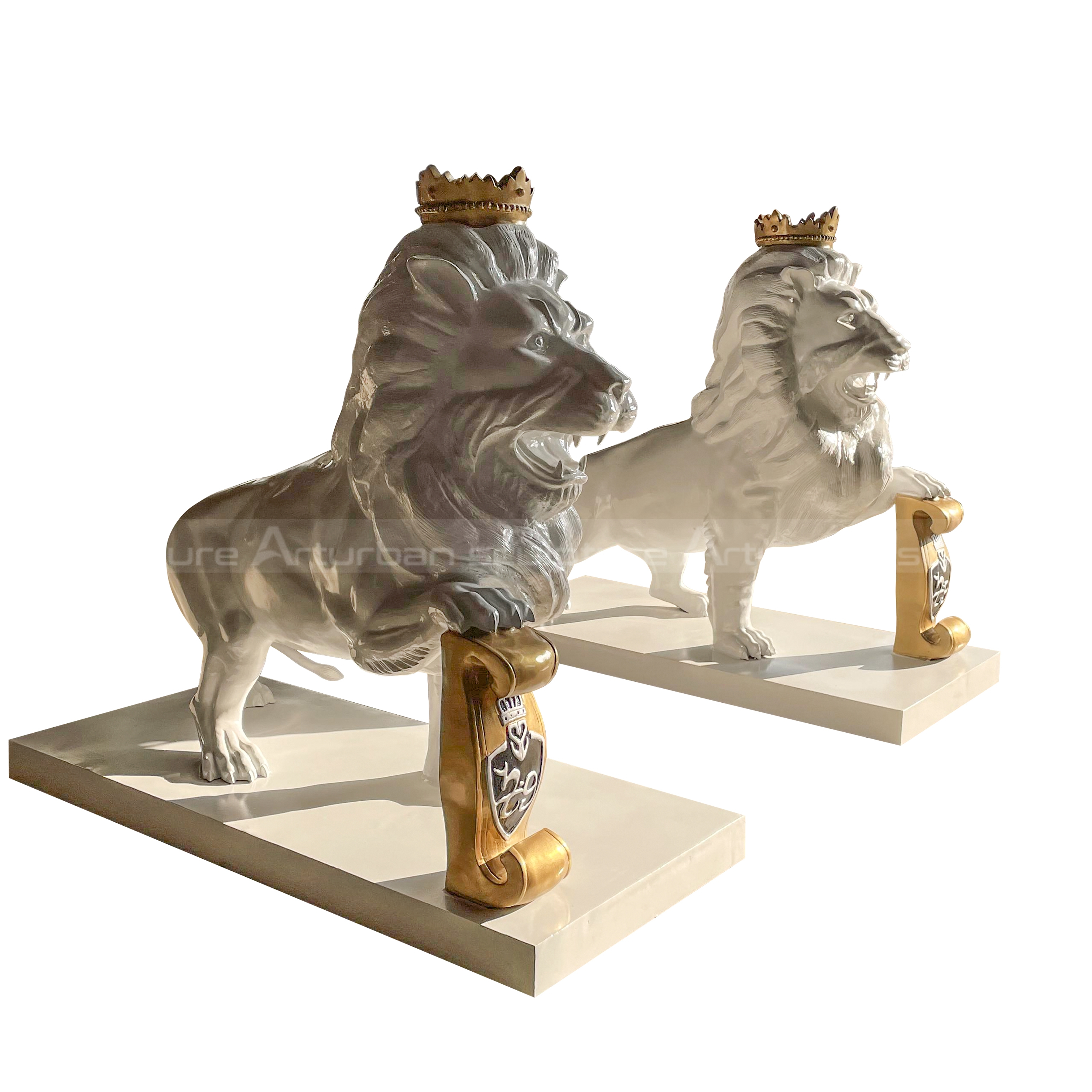 Life Size Garden Animal Bronze Sculpture Pair of Bronze Lion Statue