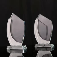 Plaque de récompense en cristal givré avec impression couleur personnalisée et gravure, trophées modernes pour récompenses honorifiques et commémoratives MH-B4