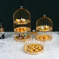 Nouveauté 2026 : Présentoir en céramique en forme de cage à oiseaux pour gâteaux et snacks de thé de l'après-midi
