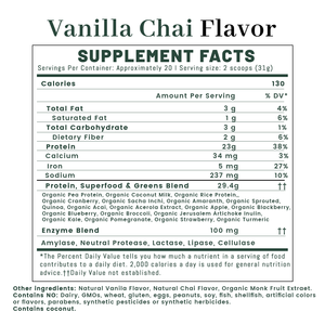 OEM/ODM bitki bazlı <span class=keywords><strong>Protein</strong></span> tozu-vanilya <span class=keywords><strong>Chai</strong></span>, 23g <span class=keywords><strong>Protein</strong></span>, 0g şeker, 618g (20 porsiyon) organik Superfood karışımı - Product Image 3