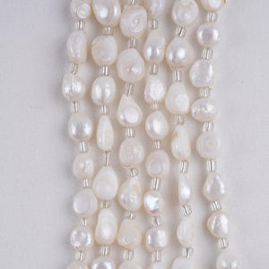 Zhuji Natural 18cm Freshwater Pearl <b>String</b> 10-11m White Adhesive Shell Straight Hole Baroque Bead for DIY Jewelry <b>Bracelet</b> - Product Image 5