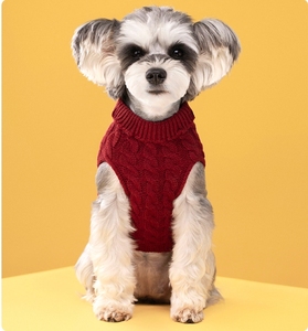 Vêtements d'hiver, nouvelle mode, pull en tricot torsadé uni pour chien, couleur bonbon - Product Image 2