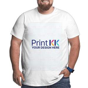 Camiseta personalizada para hombre de talla grande con imagen personalizada, ropa de calle, diseño liso de algodón 100% con técnicas de serigrafía de impresión en contraste - Product Image 6