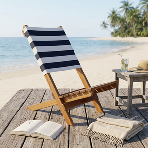 Silla de Playa Portátil de Madera de Pino Sólido, Diseño Moderno y Lujoso, Resistente al Agua, Ligera, para Uso en Exteriores, Parques y Villas - Product Image 1