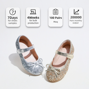 Scarpe Mary Jane <span class=keywords><strong>per</strong></span> Bambina Hicute, con Glitter Lucidi e Fiocco, Chiusura con Cinturino, <span class=keywords><strong>per</strong></span> l'Estate, le Feste e le Occasioni Speciali - Product Image 2