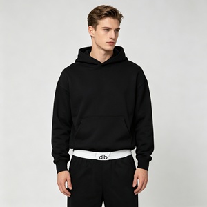 Pantalon de jogging pour homme grande taille, taille mi-haute, cordon de serrage, coupe décontractée ample, 100% coton, pour l'automne, gris, noir, marine, 500 g/m² - Product Image 6