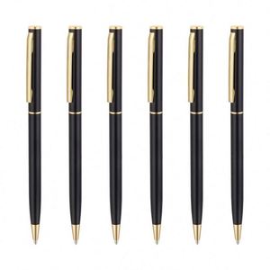 Stylo bille métallique fin personnalisé de 1,0 mm pour hommes, écriture fluide, encre noire, cadeau promotionnel pour le bureau et les affaires - Product Image 2