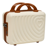 Valise de voyage miniature en ABS, couleur macaron, en forme de cœur, 14 pouces, résistante à l'eau, durable, portable, avec fermeture éclair, boîte de sécurité souvenir
