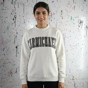 Sweat-shirt à capuche CARMICNAELWHITE en polaire d'hiver 100% coton, points noirs et blancs, broderie appliquée, col large, URBAN PRODUCTIONS - Product Image 1