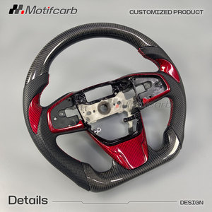 Volante de fibra de carbono con diseño de molduras rojas personalizadas para Honda Civic 10ª generación Type-R FK8 Si Coupe CR-V 2016-2021 - Product Image 3