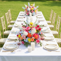 C-696 Arrangements floraux de mariage personnalisés en soie artificielle toucher réel de 50 cm pour centres de table en rangée, fleurs de chemin de table, allée de mariage moderne