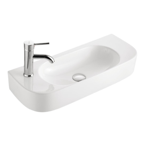 Lavabo suspendu au mur pour salle de bain blanc Lavabo mural <span class=keywords><strong>en</strong></span> porcelaine et <span class=keywords><strong>céramique</strong></span> à surface solide - Product Image 1