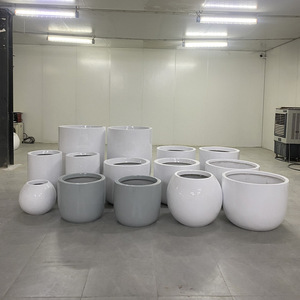 Pot de fleurs <span class=keywords><strong>en</strong></span> FRP (<span class=keywords><strong>fibre</strong></span> de verre) de haute qualité, grand modèle, design classique pour la maison, le jardin extérieur, la pépinière, artificiel - Product Image 1