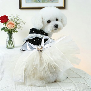Vestido para Perro con Falda de Tul con Puntos, Poliéster, para las Cuatro Estaciones - Product Image 3
