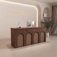 Comptoir de réception pour salon de beauté, bar d'hôtel, magasin de vêtements, style Wabi-Sabi, sur mesure, en MDF, mobile