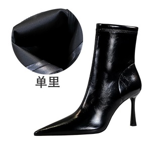 Moda invernale semplice Sexy da donna <span class=keywords><strong>con</strong></span> Stiletto <span class=keywords><strong>a</strong></span> punta tinta unita tacchi alti sottili stivaletti da donna - Product Image 6