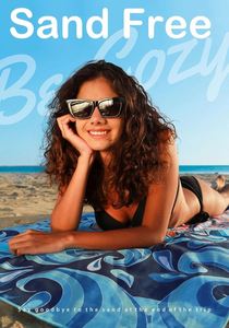 Sublimation Sand Proof Towels a Zip Pocket Recycled Microfiber Swimming Pool Summer Beach Towel With Bag - Product Image 3