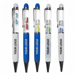 Stylos flottants sablier en plastique personnalisés de 1,0 mm, conformes aux normes européennes et américaines, pour cadeaux promotionnels en gros - Product Image 3