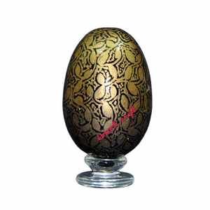 Noir doré uniforme design peint à la main décoration d'oeufs de Pâques en gros fournitures de fête - Product Image 1