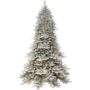 Xmas PE PVC Mixed Artificial Christmas <b>Tree</b> with Metal Stand White Snowflakes LED <b>Lights</b> for Indoor/Outdoor Use - Product Image 1