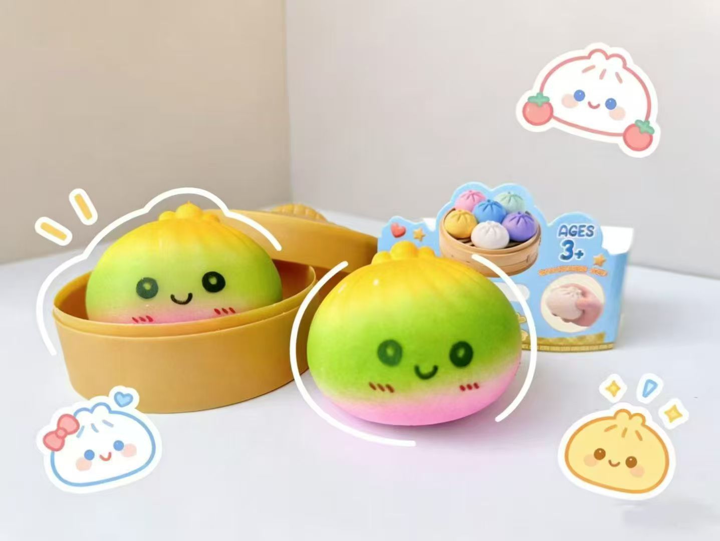 7,cm petits pains colorés