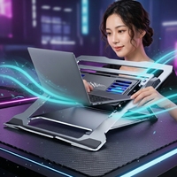 Support de refroidissement pour ordinateur portable en aluminium à quatre ventilateurs, refroidisseur d'ordinateur portable à air pour utilisation universelle en gaming