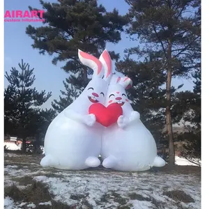 Gonfiabili Mega coniglio, coniglio di pasqua gonfiabile, palloncino di coniglio di colore bianco dilatativo