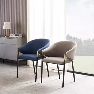 Iron Legs, Leather <b>Velvet</b> Fabric <b>Dining</b> Furniture Restaurant <b>Chair</b> Iron Legs - Product Image 3