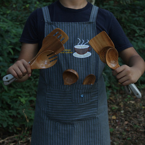 Acacia Wood Cooking Spoon And Spatula Set 8 Piece Wooden Utensils For Kitchen Stirring Serving - Product Image 2