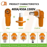 Connecteur de borne de batterie pour système solaire haute tension 1500V, courant élevé 400A 450A, mâle/femelle, prise rapide, étanche IP67