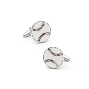 Manufacturer Bulk Men Cufflink Customised Hard Enamel Baseball Game Cufflink Custom Sport Baseball Cufflinks