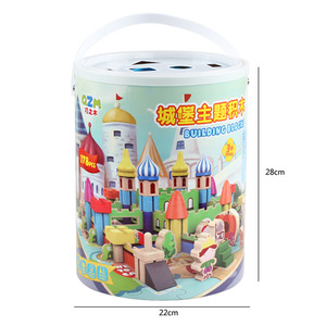 Bloques de Construcción de Madera Personalizados para Bebés, 178 Piezas, Castillo, Juego de Bloques Encajables, Regalo Educativo, Juguetes de Construcción de Ciudades para Niños y Niñas - Product Image 6