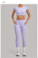 Leggings taille haute pour femmes, T-shirts, Vêtements de sport, Marque privée, Dropshipping, Hauts de yoga, Tous types