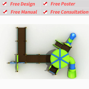 Surface moulée en PEBDL certifiée CE Équipement de terrain de jeu extérieur pour enfants Toboggan en plastique pour enfants dans le parc de trampoline - Product Image 3