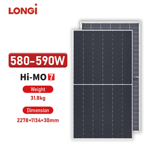 Paneles Solares LONGi Hi-Mo6 LR5-72HTH 590W 595W 600W de Vidrio Único, Media Celda, Tipo N, Certificado <span class=keywords><strong>TUV</strong></span> Topcon para Sistemas de Energía Solar - Product Image 1
