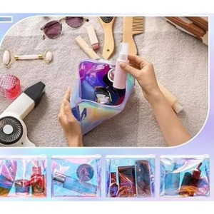 กระเป๋าใส่เครื่องสำอางแบบใส ตัวอย่างฟรี  กระเป๋าจัดระเบียบเครื่องสำอาง PVC กันน้ำ  กระเป๋าพลาสติกใส่เครื่องสำอางพร้อมซิป - Product Image 1
